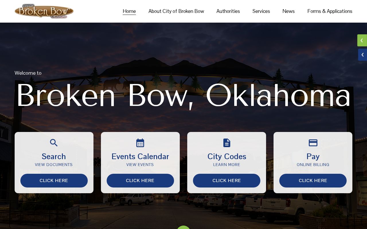 Broken Bow official city page for police contact and arrest record routing